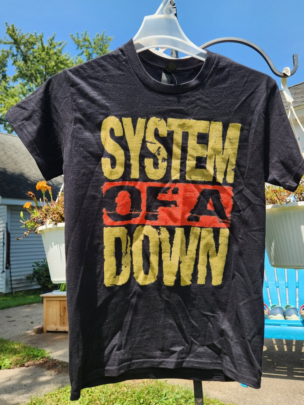 System Of A Down Black Band Tee with Yellow & Red Graphic